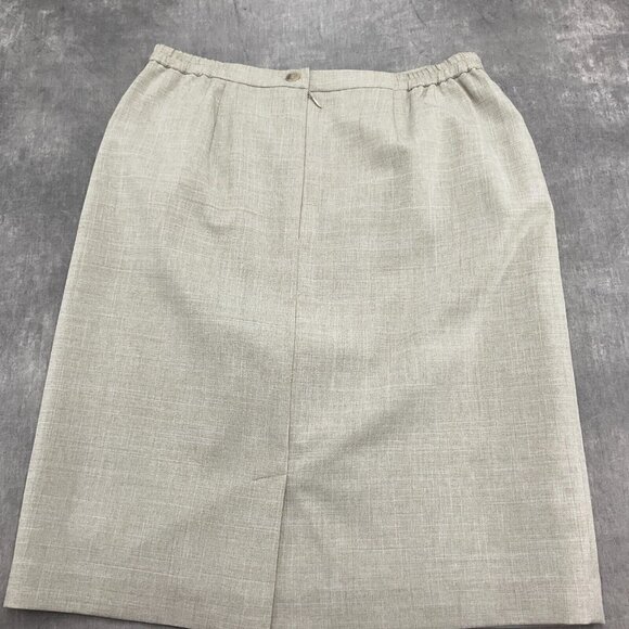 JG Hook Skirt Suit 10 40/25Wx23 Beige Side Elastic Woven Poly Classic Career VTG - Picture 12 of 16